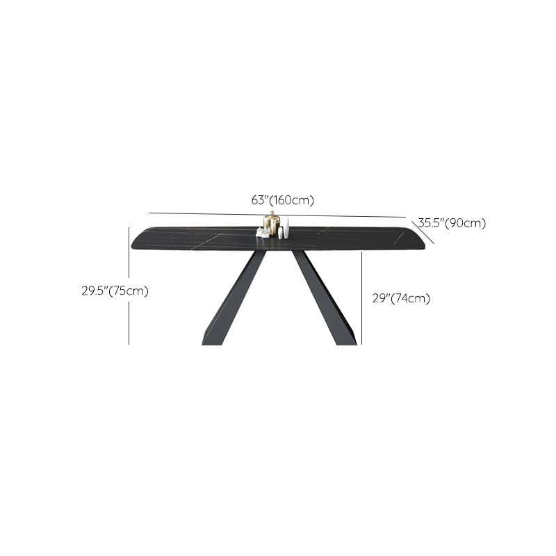 Contemporary Rectangle Table Set 1/5/6/7 Pieces Dining Set for Restaurant