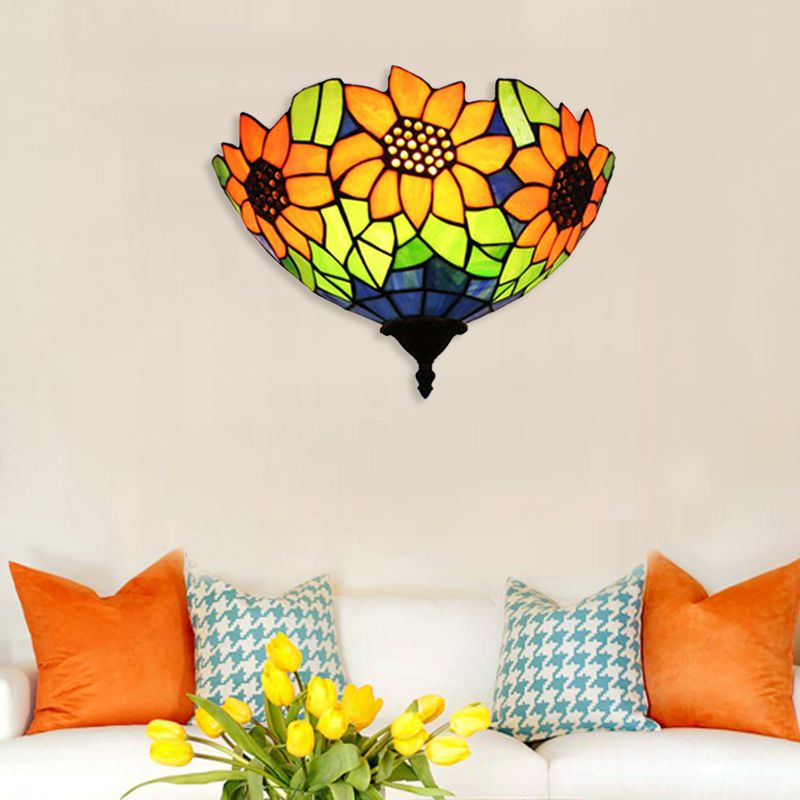 Sunflower Wall Mount Lighting Lodge Style 1 Head Wall Sconce Lighting for Corridor