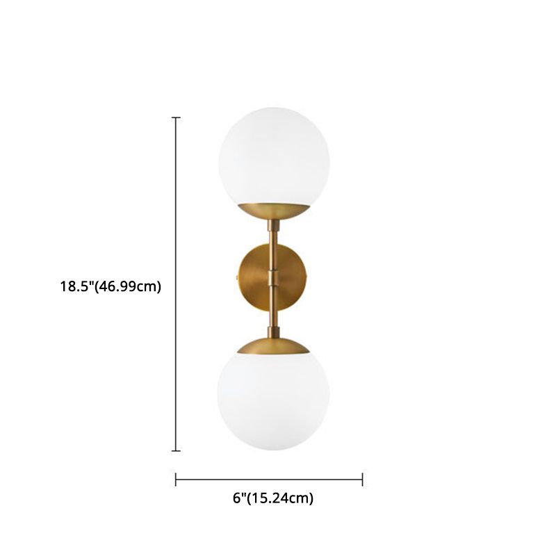 Moderner minimalistischer Stil Doppelkugel Leuchte Leuchte Glas 2 Lichter Wandleuchten