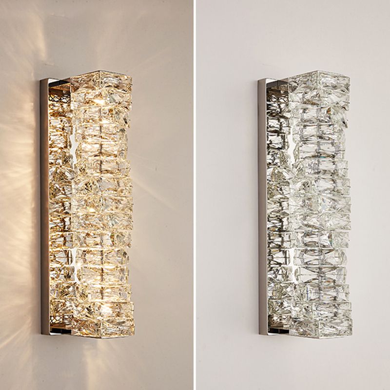Postmodern Style Crystal Wall Light Geometric LED Wall Sconce for Living Room