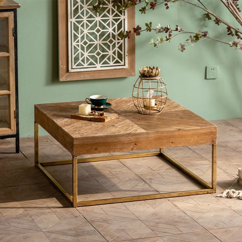 Rustic Corner Table Solid Wood Brown Side End Table for Living Room