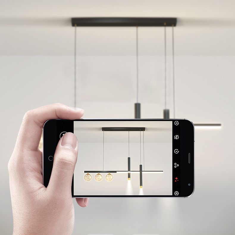 Modern Pendant Chandelier Geometric Island Lighting Fixtures Metal Chandelier for Dining Room