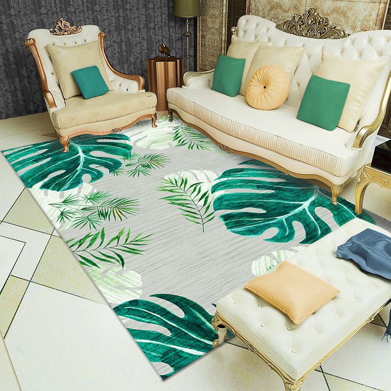 Light Green Dandelion Rug Blended Modern Rug Non-Slip Backing Rug for Living Room