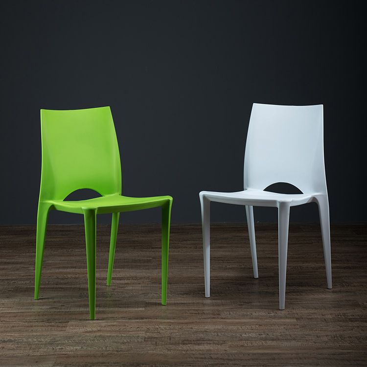 Plastic Scandinavian Kitchen Dining Room Chair Open Back Side Chair