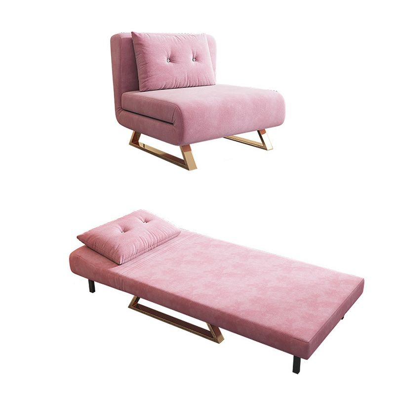 31" Wide Glam Futon Sofa Bed Pink Folding Futon Sleeper Sofa