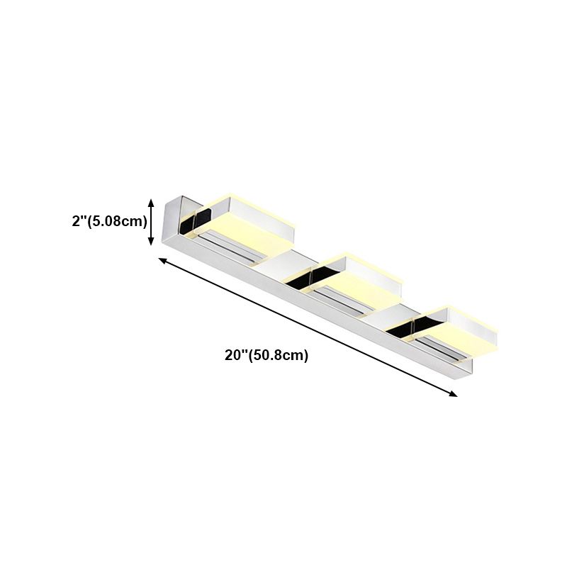 Metal Square Vanity Wall Sconce Modern Style Multi Lights Vanity Lighting Fixtures