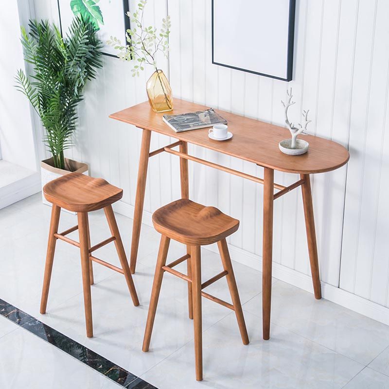 Solid Wood 1/2/3 Pieces Table and Stool Set Modern Indoor Counter Height Set