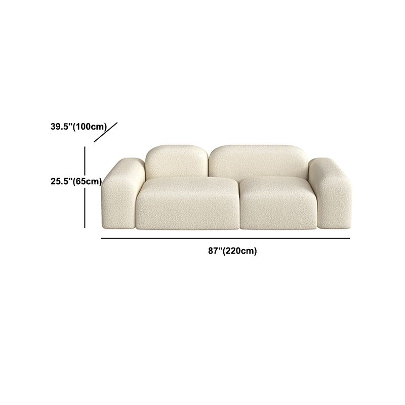 Wool Tight Back Sofa 39.37"W * 25.59" H in White for Living Room