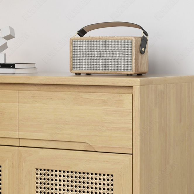 Contemporary Accent Cabinet with Drawers and Doors in Solid Wood