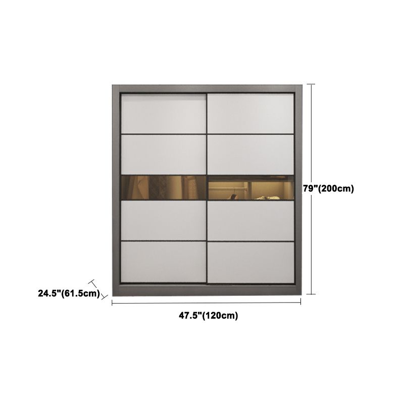 Contemporary Style Wooden Wardrobe White Colour Soft Close Door Wardrobe Closet