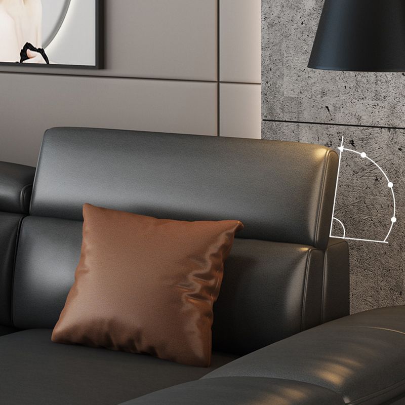 Faux Leather Adjustable Sectional 70"W Contemporary Sectional Sofa with Storage