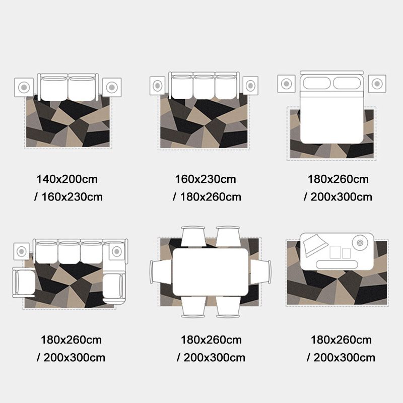 Alfombra geométrica poliéster alfombra de alfombra marruecos resistente a manchas para sala de estar