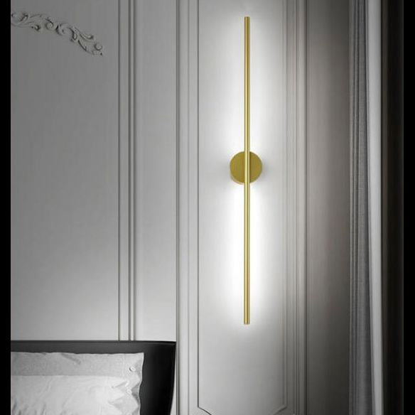Zeitgenössische lineare Wand montierte Beleuchtung Metallische Wandmontagelampe für Wohnzimmer