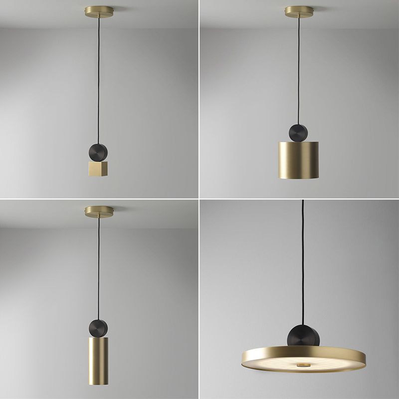 Bronze geometrische hängende Deckenleuchte moderne LED -Metallhängeleuchte mit LED -Metall