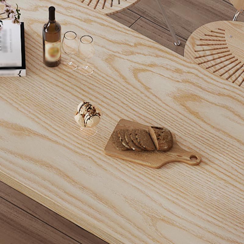 Acrylic Double Pedestal Dining Table Modern Rectangle Dining Room Table with Wood Top