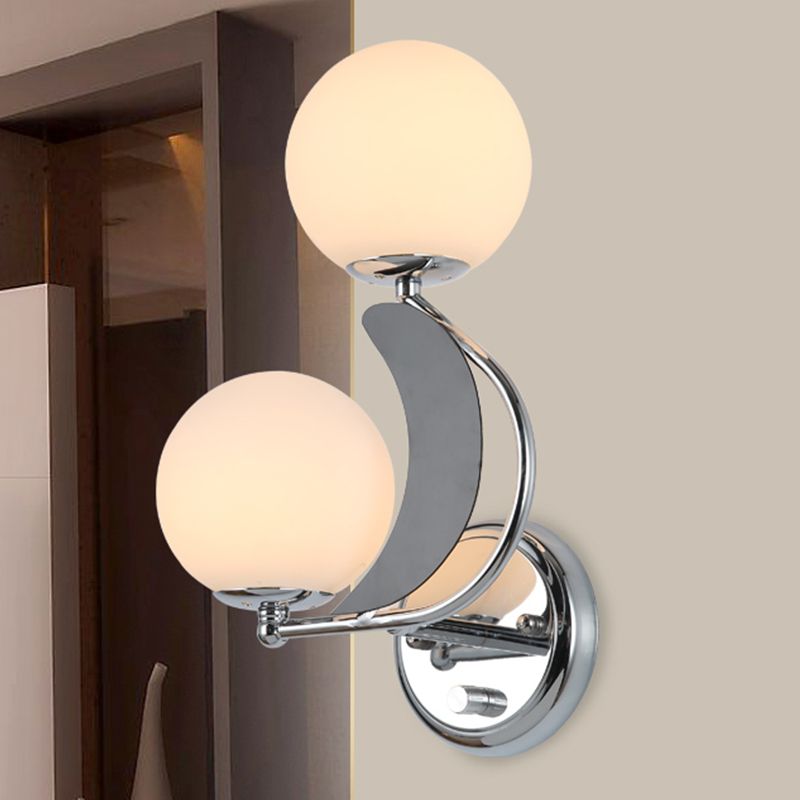 Luminaires d'éclairage Globe Sconce MODERNE LIGHT SIGHT SIGHT LAME MURD AVEC LA COMMANDE D'HERBE BLANC