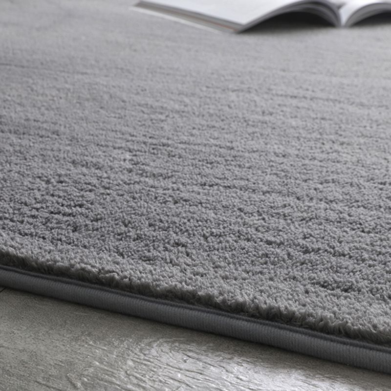 Simplicity Solid Shag Rug Polyester Carpet Non-Slip Backing Indoor Carpet for Adult's Bedroom