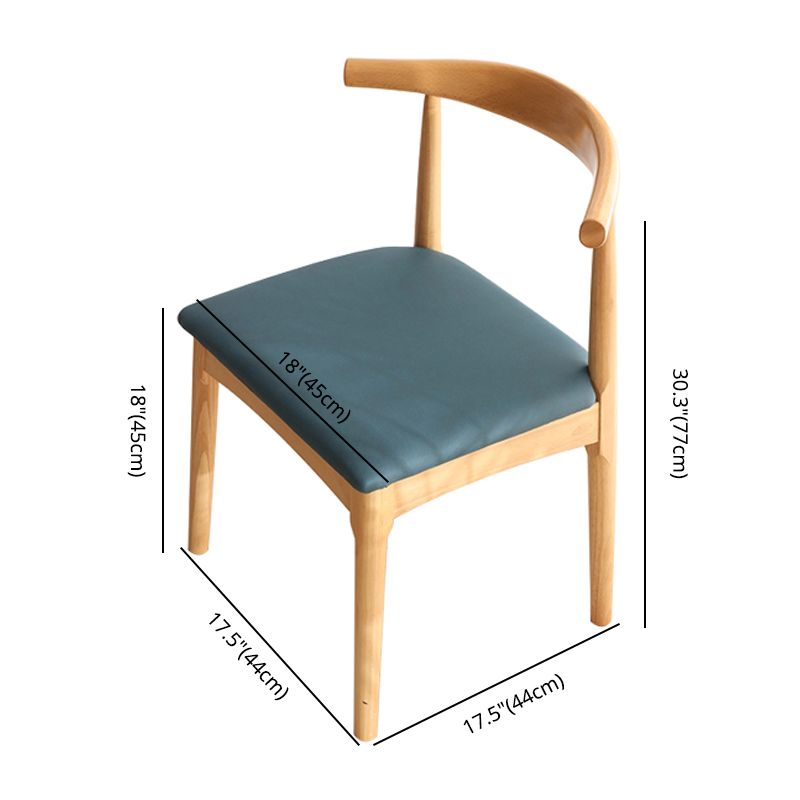 Chaise de salle à manger scandinave, chaise d'appoint en bois de 17 pouces de large avec dossier ouvert pour un usage domestique