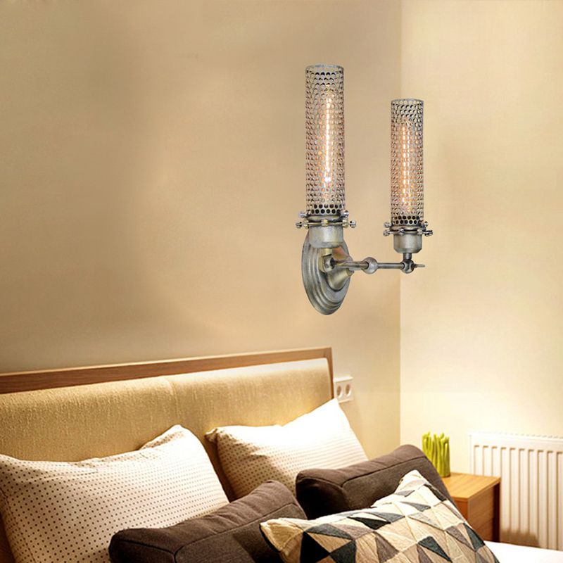 1/2 Lights Indoor Sconce Light Fixture Industrial Bronze Wall Lamp with Tube Metal Shade