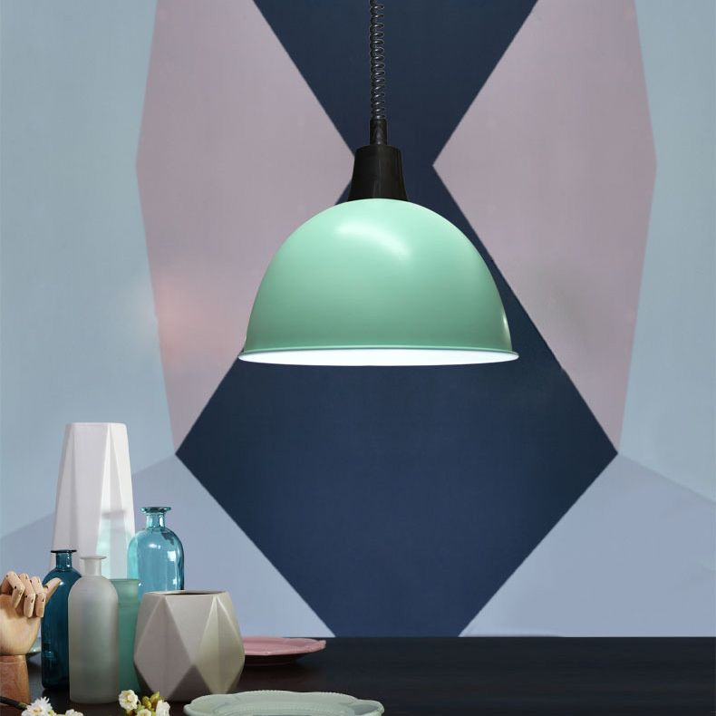Accesorio de iluminación colgante de domo de metal estilo nórdico lámpara de techo colgante para comedor