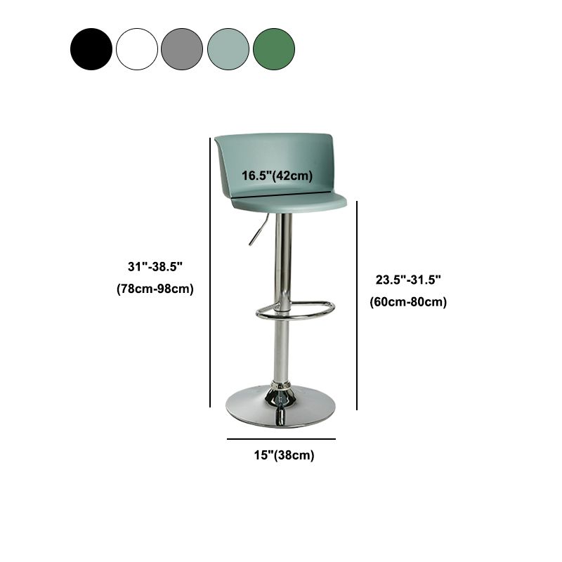 Modern Adjustable Height Swivel Bar Stool Metal Base Footrest Bar Stool