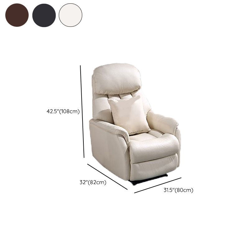 31.5" Wide Genuine Leather Recliner Traditional Recliner Chair with Swivel Glider Base