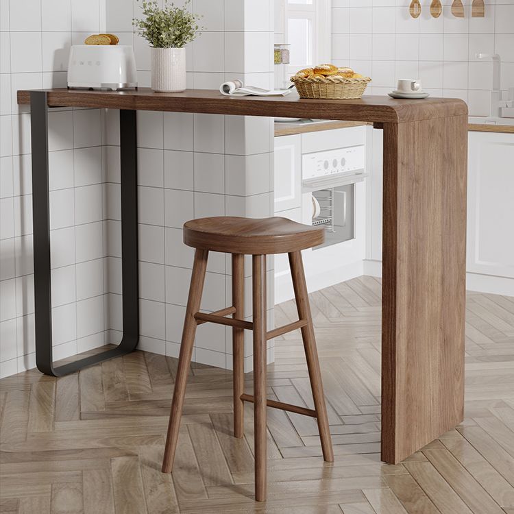 Pine Solid Wood Bar Pub Table Set 1/3 Pcs Rectangle Bar Table and Backless Stools