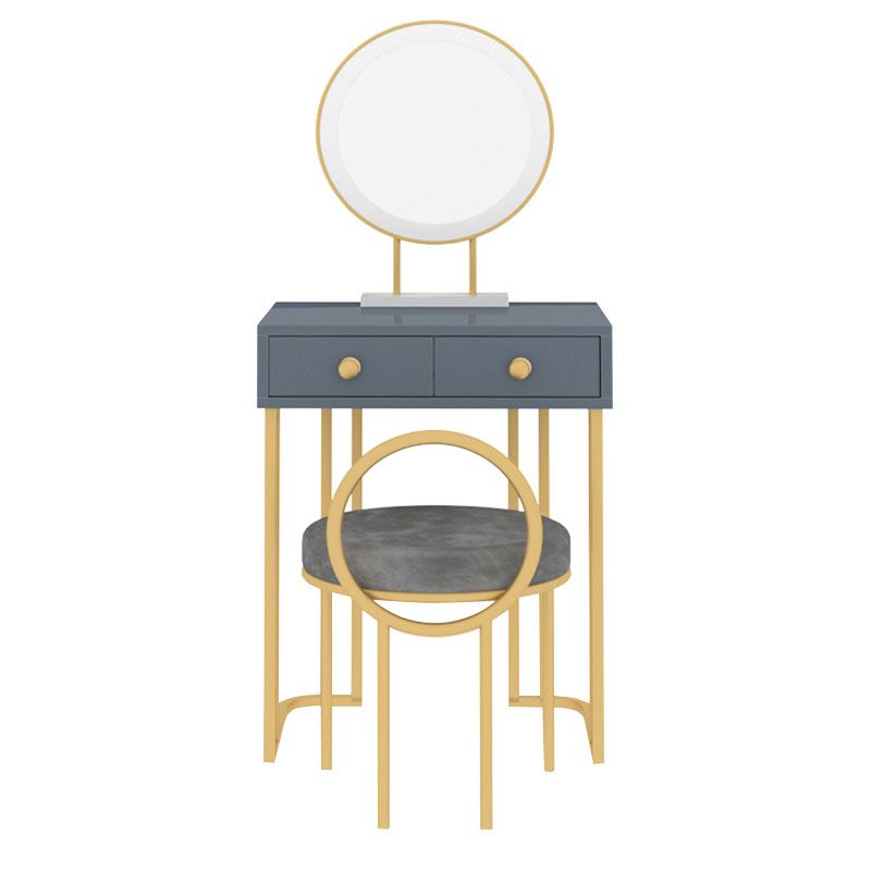 Bedroom Glam with Double Drawers Wooden Standing Make-up Vanity