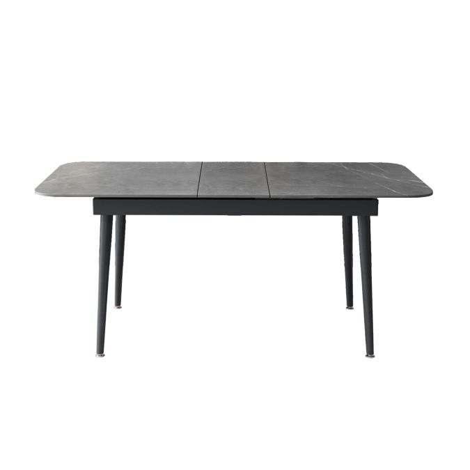 Modern Style Sintered Stone Dining Table Set Extendable Rectangular Dining Table with Trestle Base