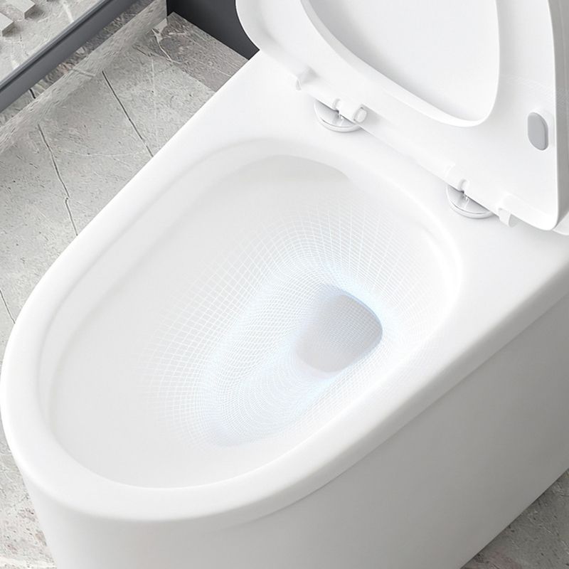 Contemporary Siphon Jet Toilet Bowl White Ceramic All-In-One Toilet