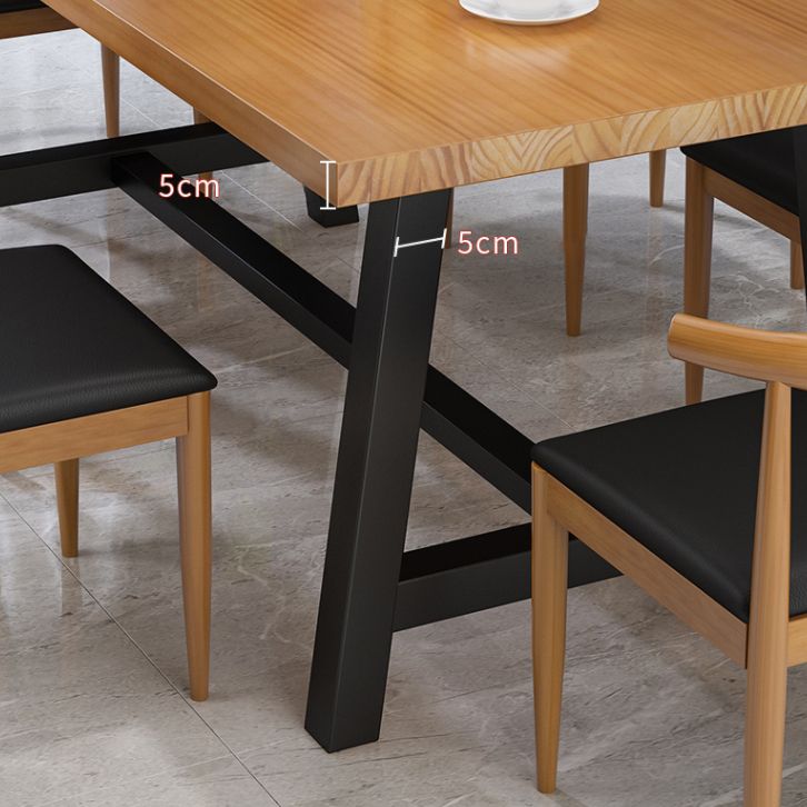 Industrial 1/2/7 Pieces Dining Set Rectangular Solid Wood Indoor Dinette Set