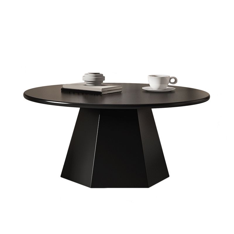 Pedestal Base Designed Cocktail Table White/black Metal Circular Coffee Table