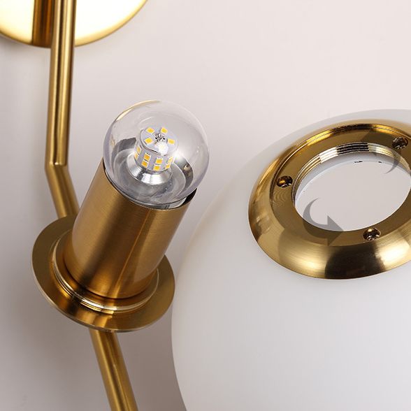 Nordic Postmodern Simple Art Glass Ball 1 Head Milk White Wall Lamp