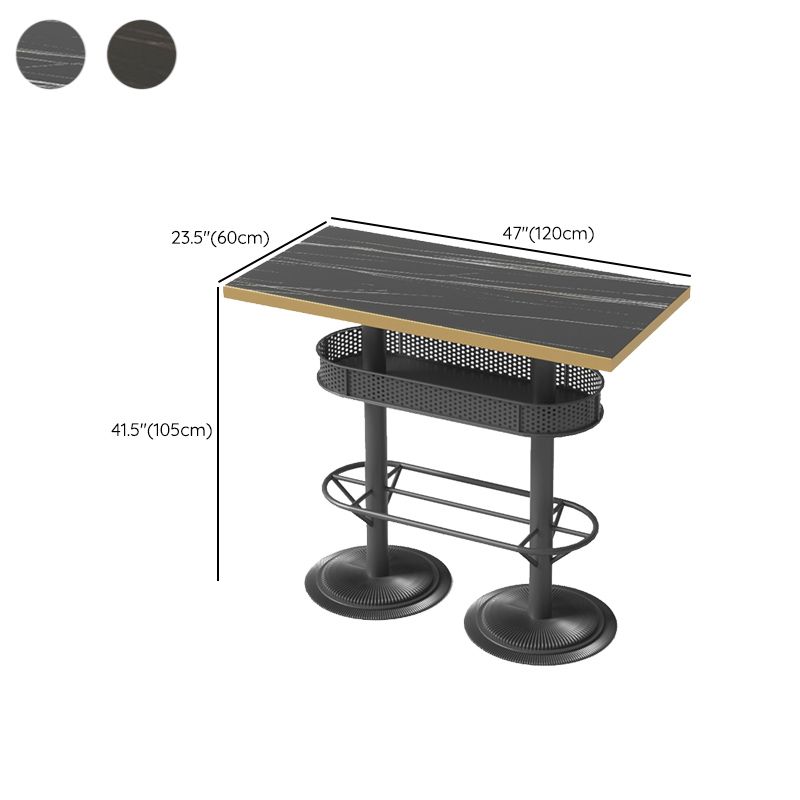Industrial Style Bar Table Living Room Bistro Bar Desk with Storage