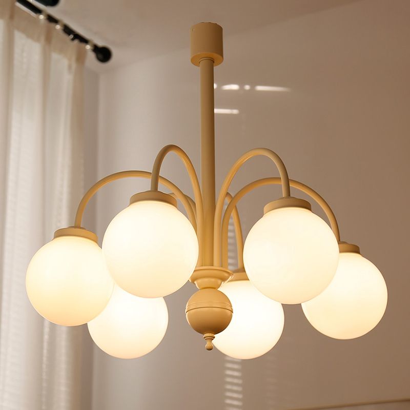 Modern Metal Chandelier Light Fixtures Globe Multi-Head Suspension Lamps for Living Room
