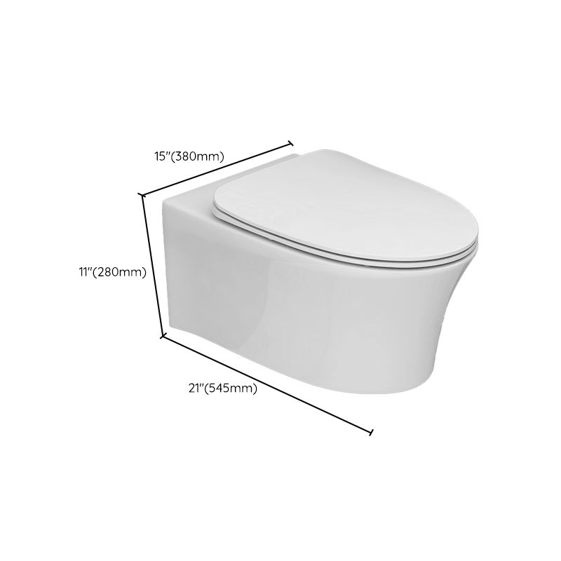 Modern Siphon Jet Toilet Bowl Wall Mount Flush Toilet with Seat for Bathroom