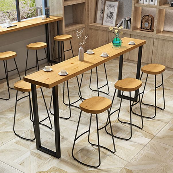 Cafe and Break-room Bistro Bar Desk Modern Rectangle Wood Counter-height Pub Table