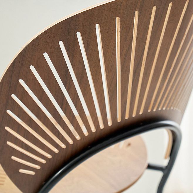 Contemporary Wood Bar and Counter Stool Low Back Stool with 4 Legs