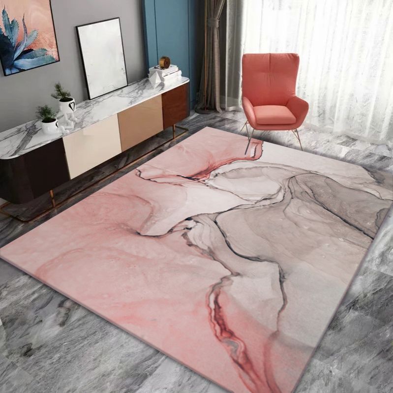 Abstract Area Rug Polyester Watercolor Indoor Rug Washable Carpet for Living Room