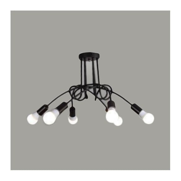 Montaje empotrado de techo de 3/5 cabezales con brazo giratorio, iluminación de montaje semiempotrado de cocina elegante Retro de Metal en blanco y negro