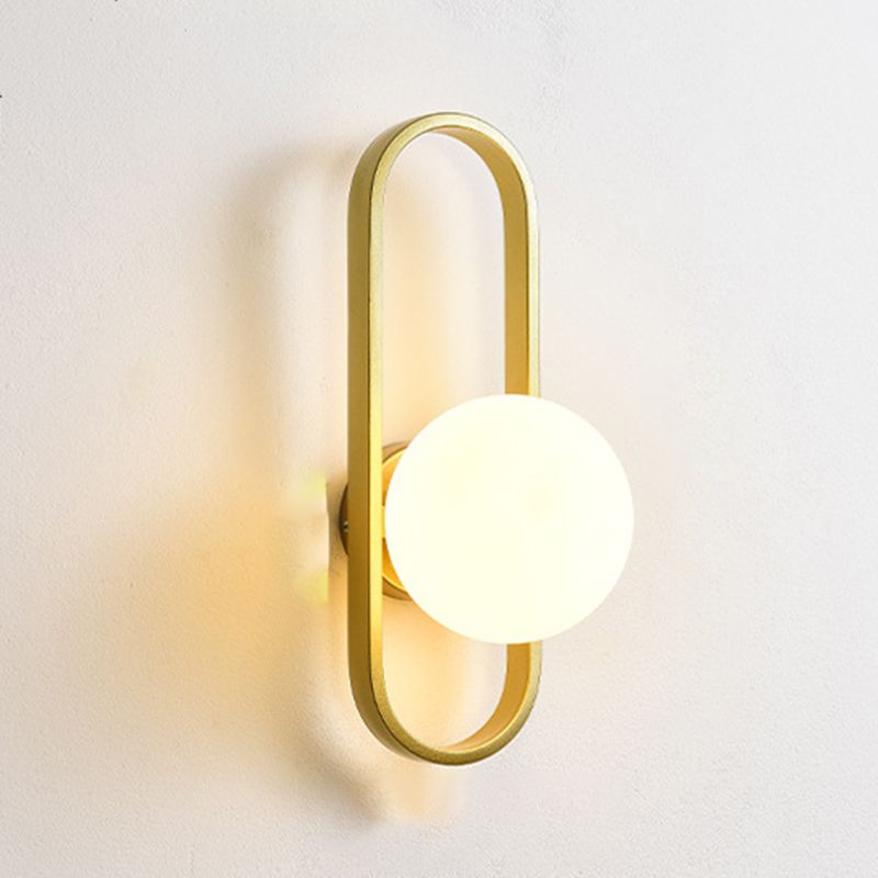 Bedroom Simple Sconce Light Fixtures 1 Blub Glass Lampshade Wall Mounted Lighting