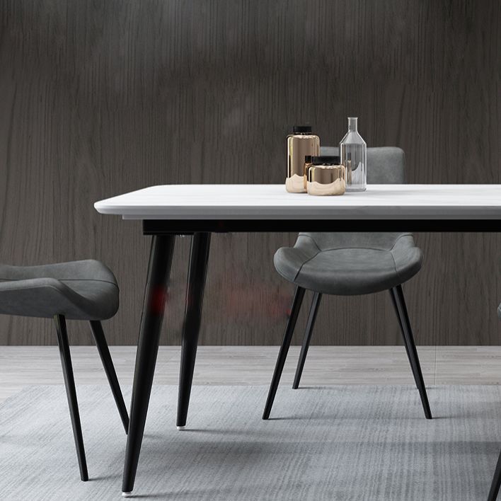 Contemporary Rectangle Dining Table Sintered Stone Dining Table in Black