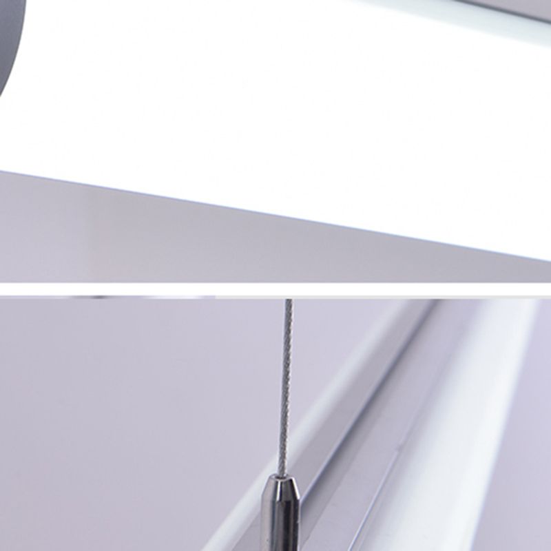 Moderne lineare Insel Kronleuchter Lichter Acrylinsellampen im weißen Finish