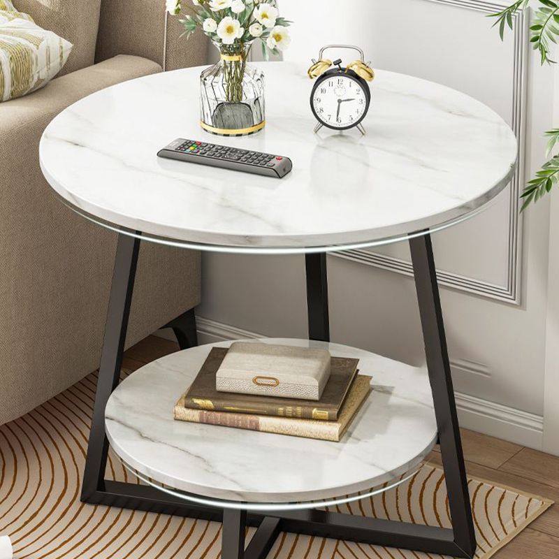 Contemporary  Round End Table Cross Leg  Side Table  for Living Room