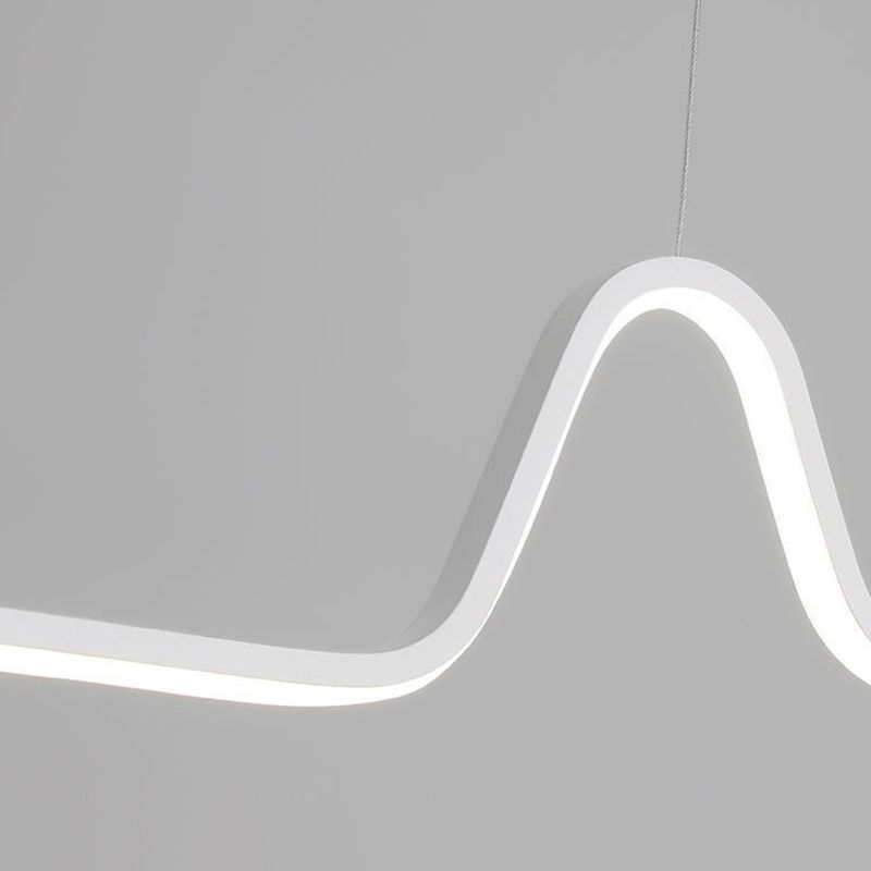 Modern White 3-Light Kitchen Island Lighting LED Ceiling Light for Bedroom