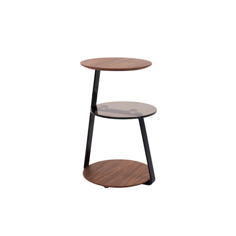Modern Round Corner Table 3-Tier Side End Table with Storage