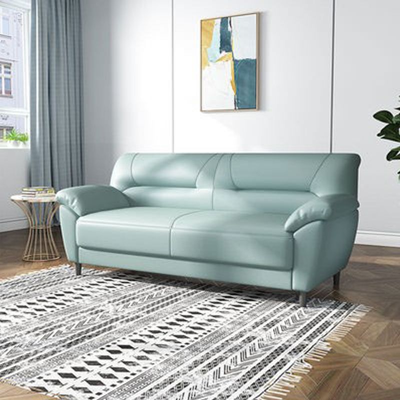 Sofá de brazo de almohada moderno de 3 asientos de cuero 70.87 "/55.12" W almohada de almohada cosida