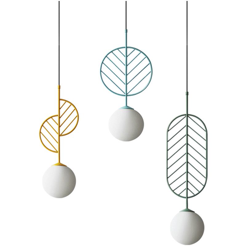 Créatif 1-Light Plafond pendentif feuille de verre clair lampe suspendue pour la salle à manger