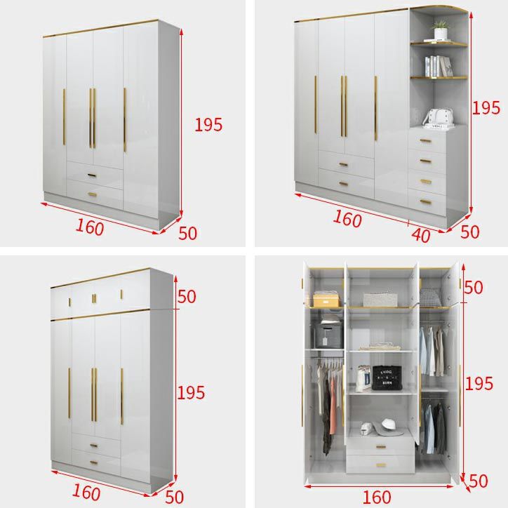 Wardrobe European Modern Simple Net Red Light Luxury Small Family Bedroom