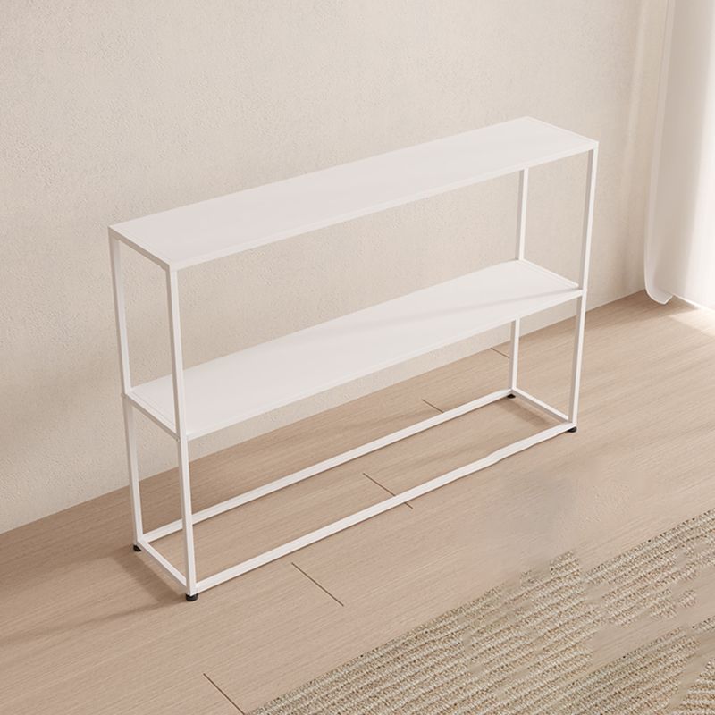 Horizontal Metal Bookshelf Modern Open Back Bookcase with Shelves